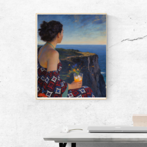 Mirando a la Playa: Flores en el Viento