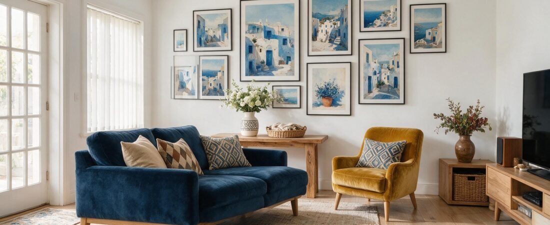 Cómo decorar tu salón con láminas imprimibles de estilo mediterráneo