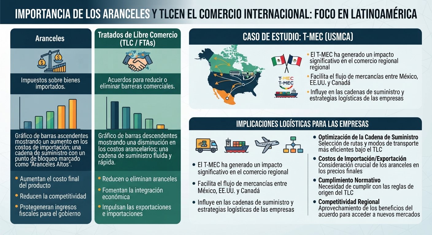 El impacto de los aranceles y tratados de libre comercio en los costos logísticos globales en Latinoamérica