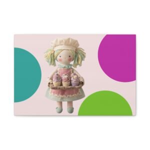 Canvas Wall Art – Whimsical Cupcake Baker Doll Nursery Decor