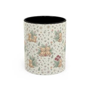 Cute Teddy Bears Floral Accent Coffee Mug - 11/15oz