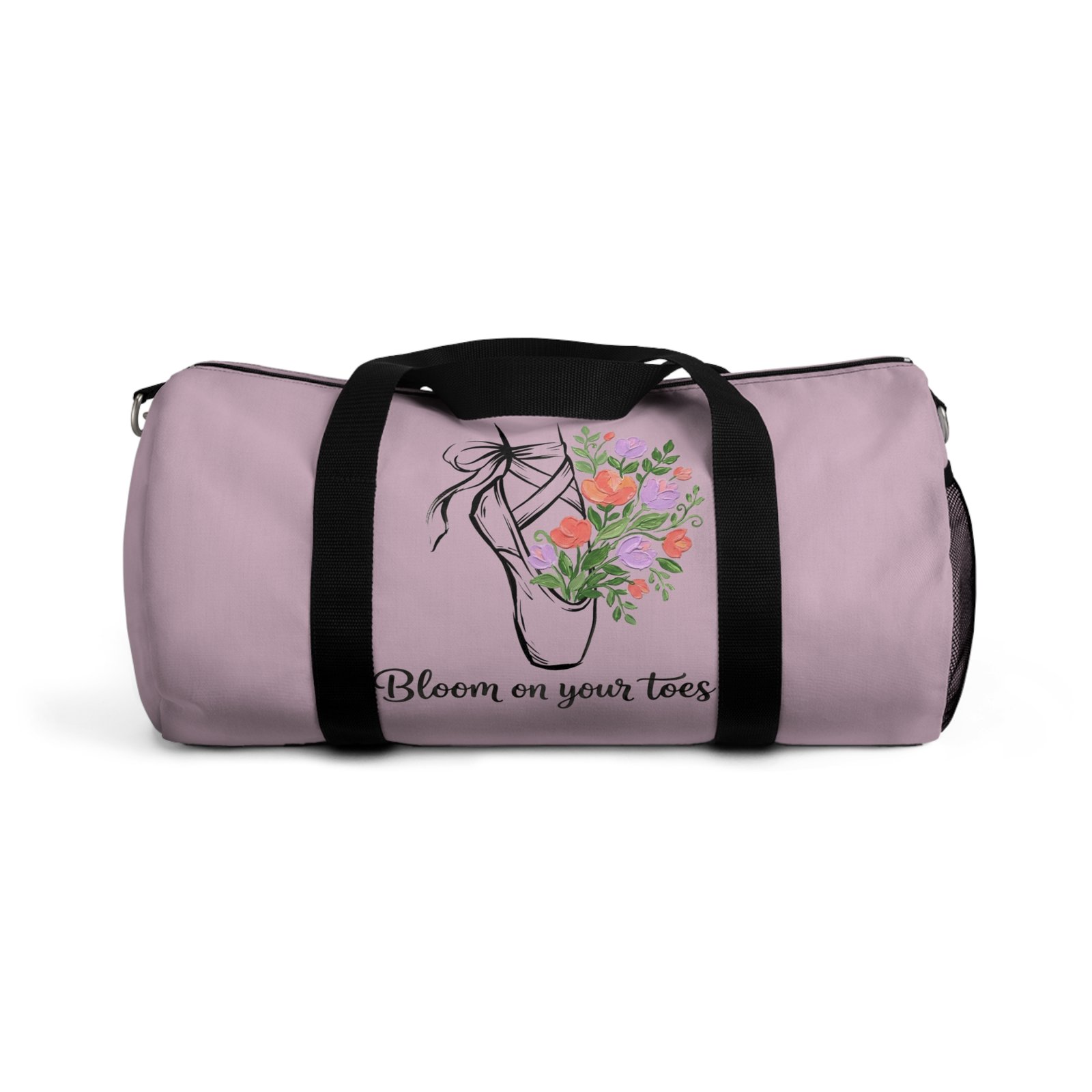 You’ve Got This Ballerina Duffel Bag, Blue Dance Bag with Flowers, One Step at a Time Gym Bag, Gift for Dancers - Imagen 2