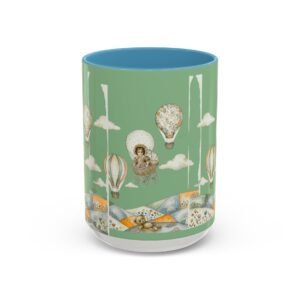 Vintage Hot Air Balloon Baby Accent Coffee Mug — Nursery Whimsy 11/15oz