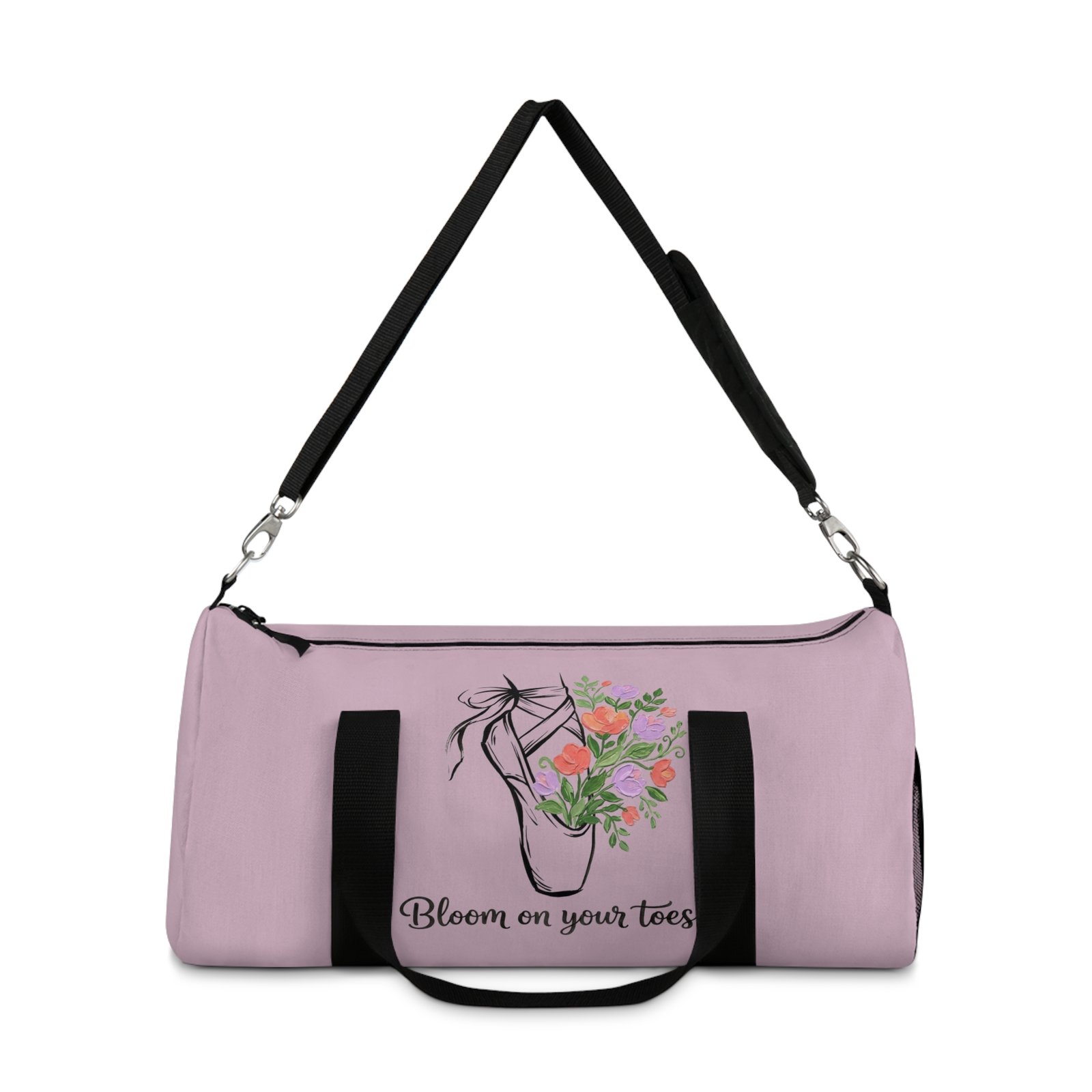 You’ve Got This Ballerina Duffel Bag, Blue Dance Bag with Flowers, One Step at a Time Gym Bag, Gift for Dancers - Imagen 3