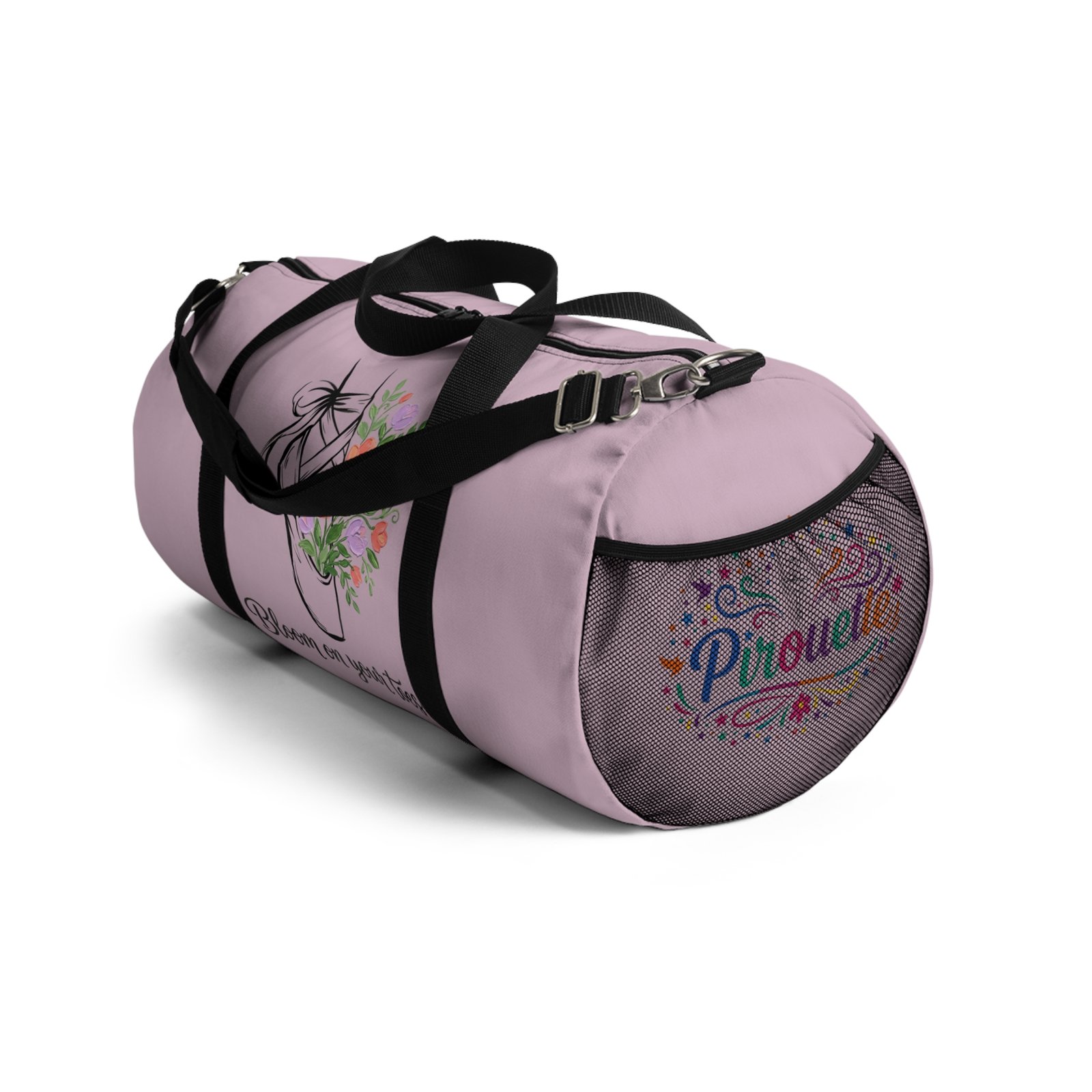 You’ve Got This Ballerina Duffel Bag, Blue Dance Bag with Flowers, One Step at a Time Gym Bag, Gift for Dancers - Imagen 8