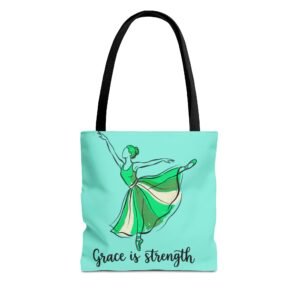 Ballet Tote Bag for Girls | “Grace Is Strength” Ballerina Dance Bag | Gift for Dancers, Recitals & Dance Teachers