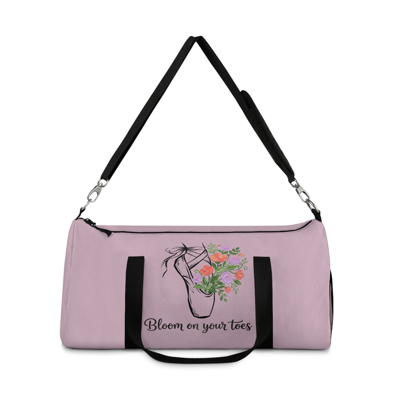 You’ve Got This Ballerina Duffel Bag, Blue Dance Bag with Flowers, One Step at a Time Gym Bag, Gift for Dancers - Imagen 6