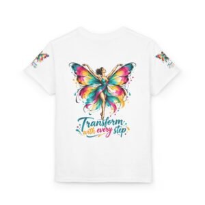 Dance Grow Shine Youth Dancer Tee, Butterfly Wings Girls Shirt, Transform With Every Step, Dance Recital Gift for Young Dancers