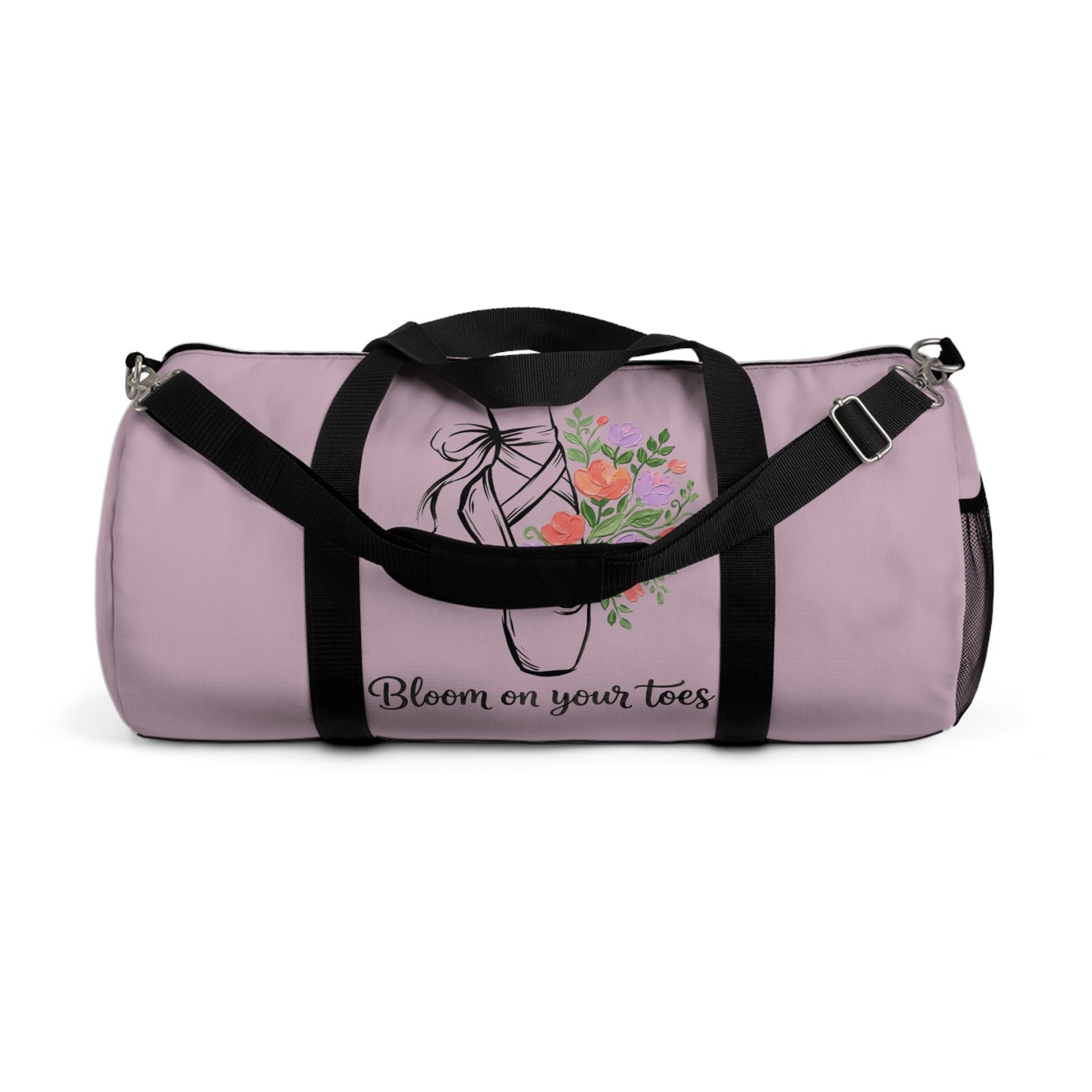 You’ve Got This Ballerina Duffel Bag, Blue Dance Bag with Flowers, One Step at a Time Gym Bag, Gift for Dancers - Imagen 5