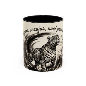 Jaguar Floral Coffee Mug — "Nací para abrir paso" Inspirational Spanish Accent Mug