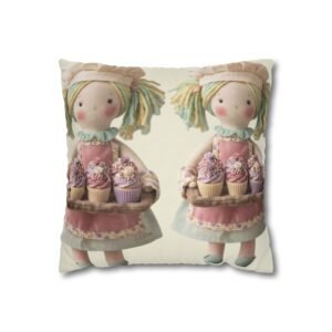 Cute Cupcake Doll Square Pillowcase